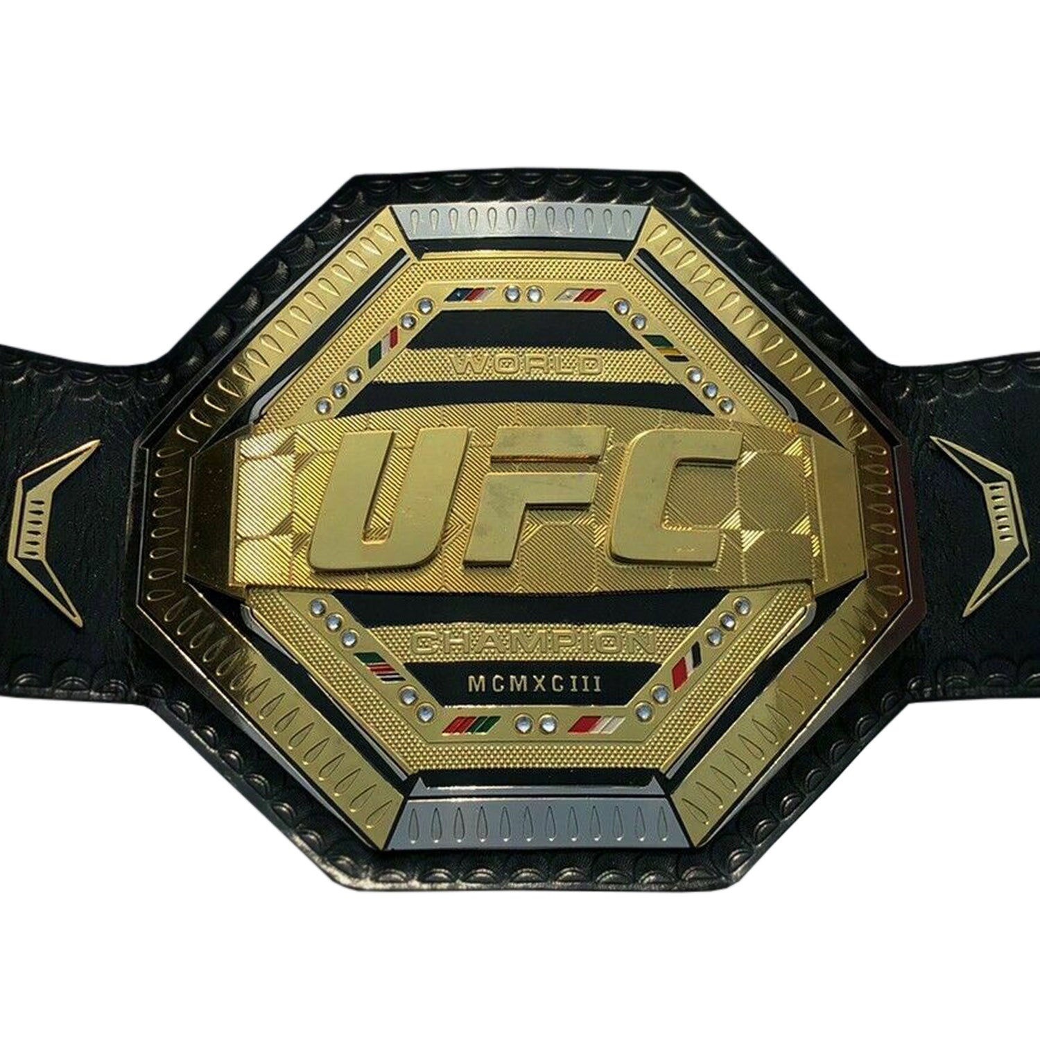 UFC Championship Ultimate Fighting Belt Metal Plates Leather Strap Adult  Size