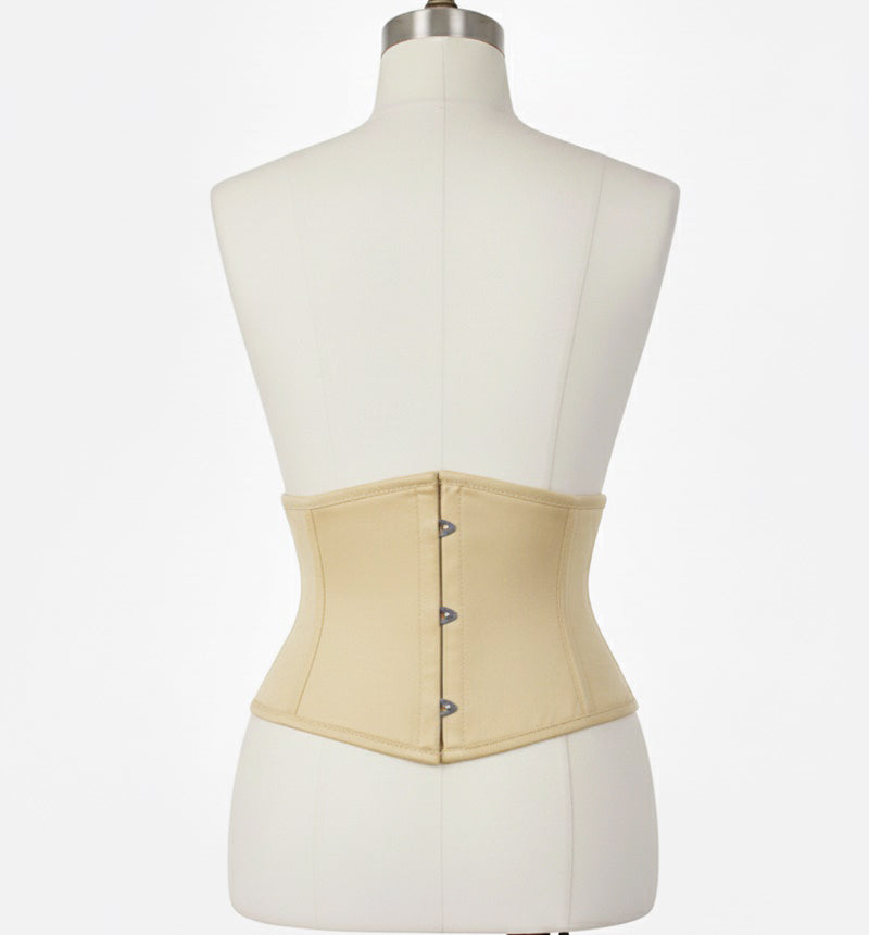 Waist Cincher Corset Hourglass Curve Waspie Corsete Corseting Beige Cotton CE-03102511