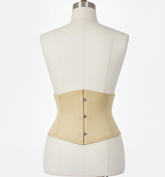 Waist Cincher Corset Hourglass Curve Waspie Corsete Corseting Beige Cotton CE-03102511