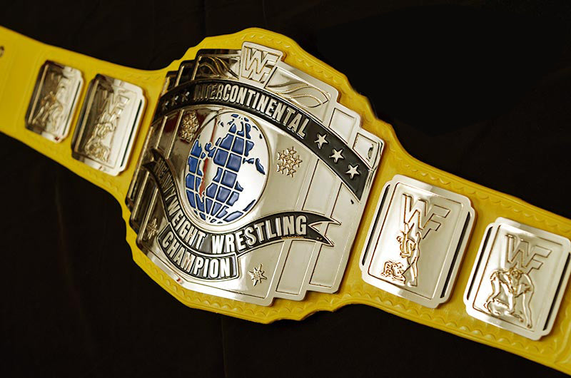 WWF Yellow Intercontinental Heavyweight Wrestling Championship Title Belt