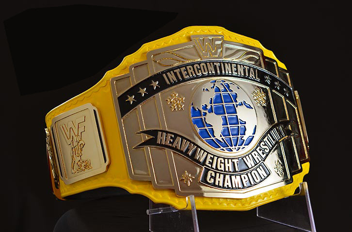 WWF Yellow Intercontinental Heavyweight Wrestling Championship Title Belt