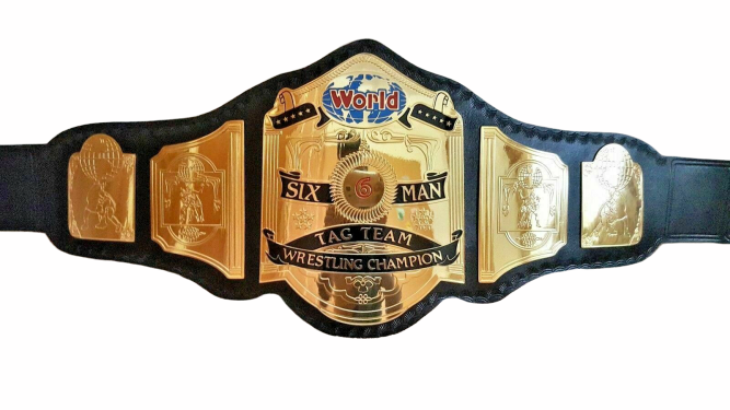 WCW World 6 Six Man Tag Team Wrestling Championship Title Belt