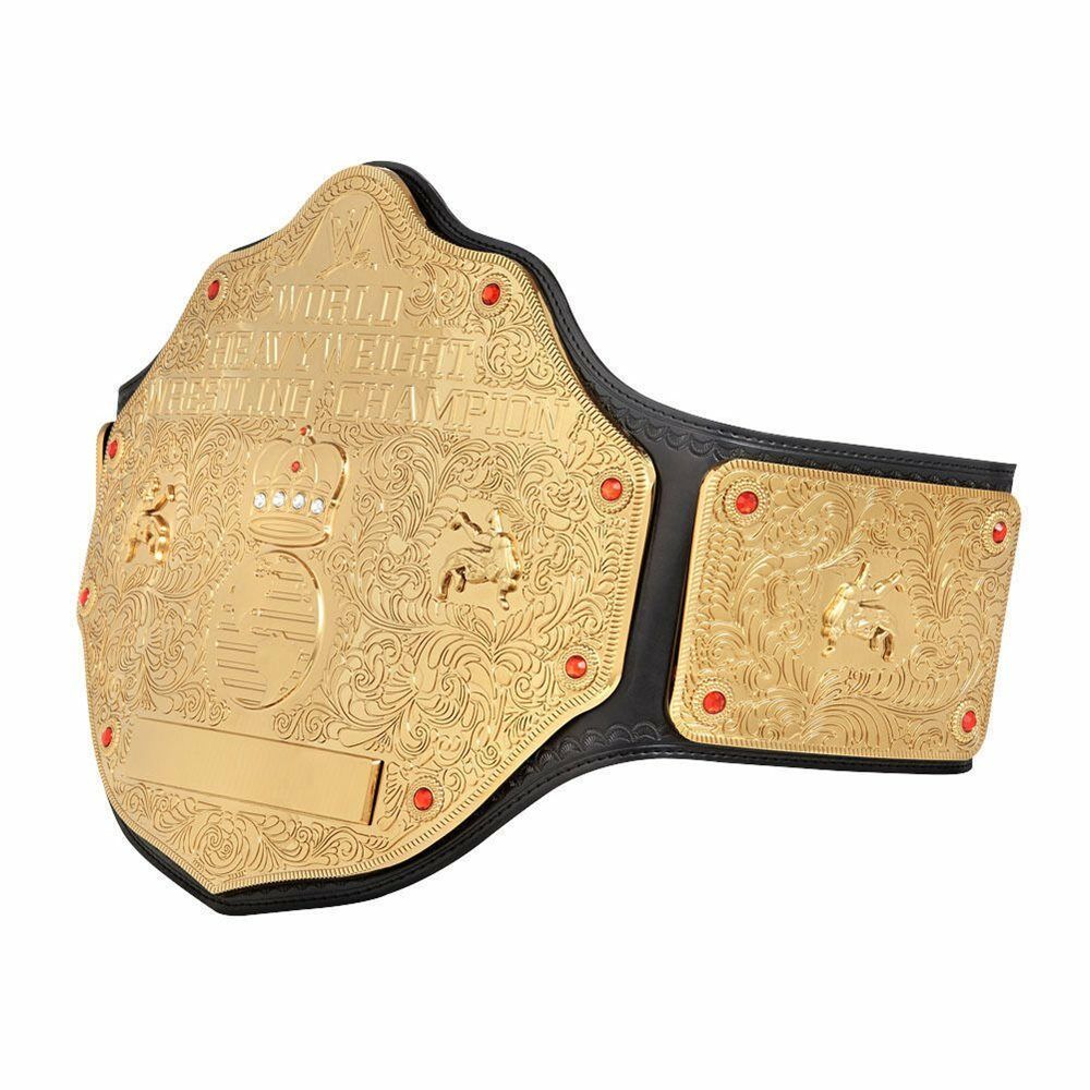 Classic Big Gold World Heavyweight Wrestling Championship Belt